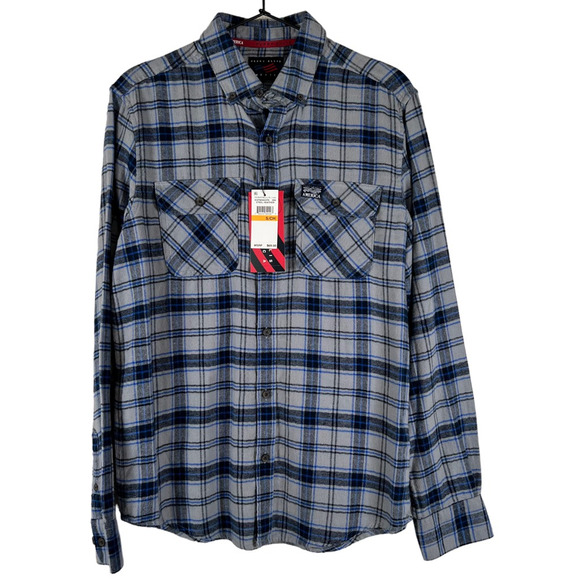 Perry Ellis Other - Perry Ellis America Mens Button Down Shirt Blue Plaid Flannel Long Sleeve S New
